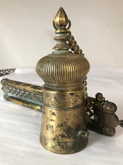 Ottoman Brass Inkwell and Pen Case Qalamdan