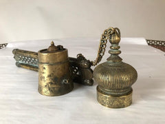 Ottoman Brass Inkwell and Pen Case Qalamdan