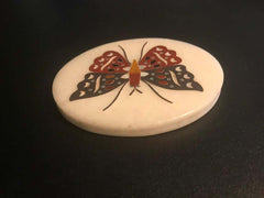 Anglo Indian Pietra Dura Inlaid Marble Butterfly Paperweight