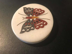Anglo Indian Pietra Dura Inlaid Marble Butterfly Paperweight