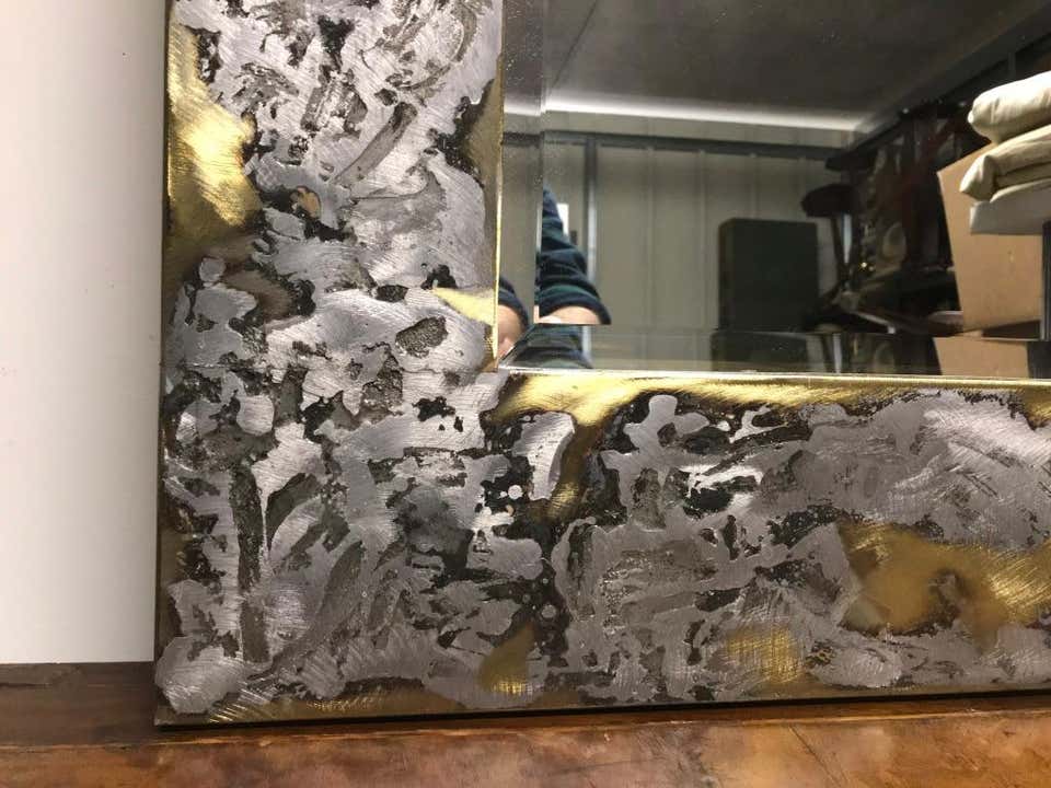 Mid Century Modern Copper and Aluminum Mirror