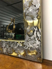 Mid Century Modern Copper and Aluminum Mirror