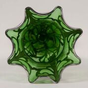 Art Nouveau Alvin Sterling over Green Glass Vase