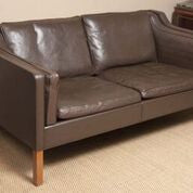 Leather Sofa by Borge Mogensen