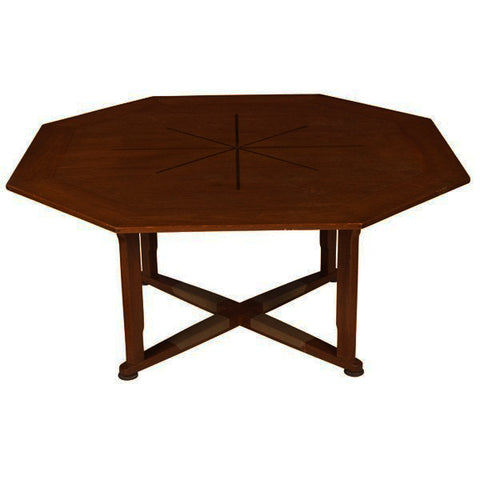 A low octagonal games table by Edward Wormley for Dunbar