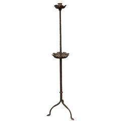 Spanish Wrought Iron Torchere Lamp