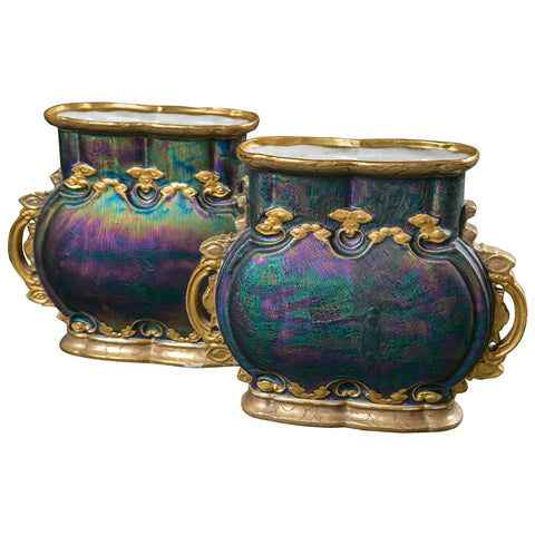 Pair Austrian Art Nouveau Vases