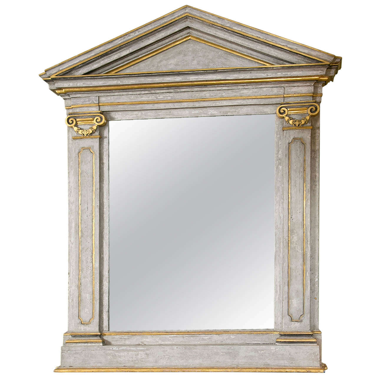Large French Painted and Gilt Mirror