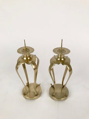 Pair of Japanese Brass Candlesticks