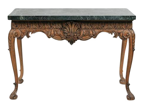 Lime Wood Console With Marble Top