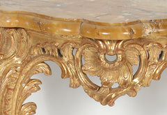 Pair of French Carved Gilt Wood Consoles