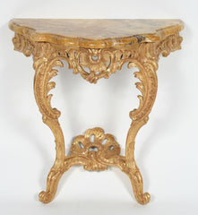 Pair of French Carved Gilt Wood Consoles