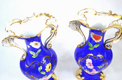 Blue Continental Vases - Pair