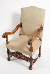 Large Carved Walnut Armchair