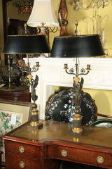 French Empire Style Candelabra Mounted as Lamps