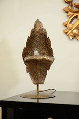 1940's Bronze Leaf Accent Lamps by Gerhard Ebert