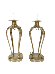 Pair of Japanese Brass Candlesticks