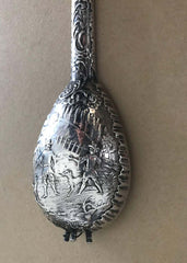 Dutch Baroque Style Silver Mandolin Flask Perfumer