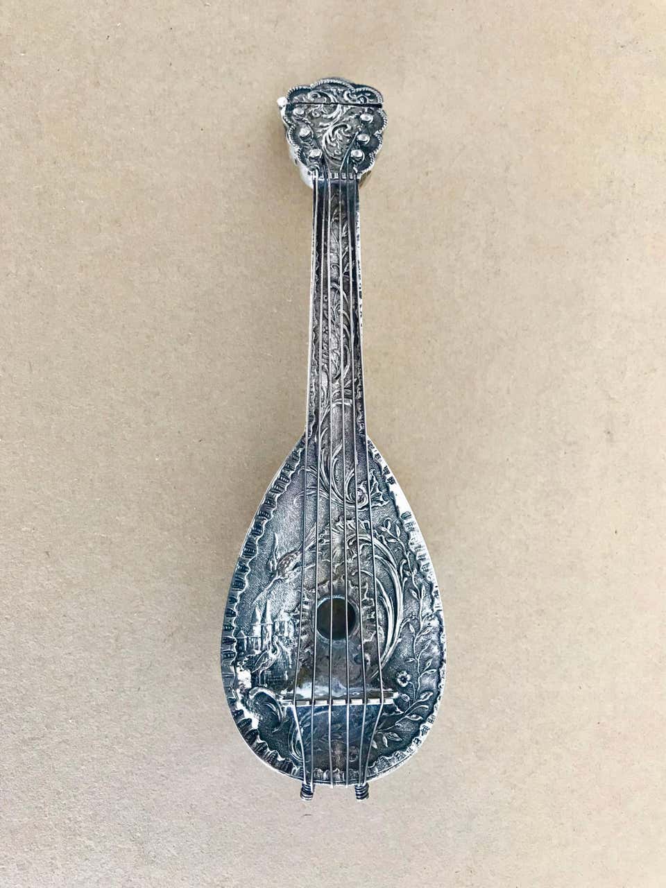 Dutch Baroque Style Silver Mandolin Flask Perfumer – Avery