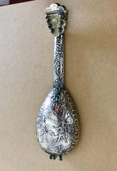 Dutch Baroque Style Silver Mandolin Flask Perfumer