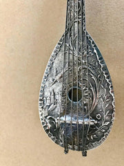 Dutch Baroque Style Silver Mandolin Flask Perfumer