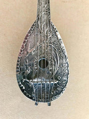 Dutch Baroque Style Silver Mandolin Flask Perfumer