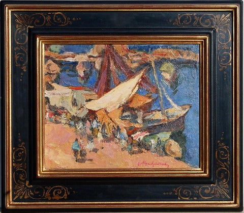 PAUL LOUIS GUILBERT (French  Born in 1886) Le Port de Collioure (The Harbor of Collioure, FRANCE) ‰ÛÒ Circa 1920