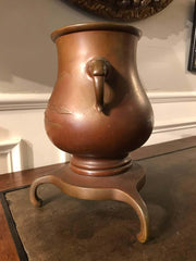 Japanese Bronze Vase on Tripod Base, Signed
