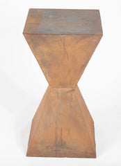 Pair of Brancusi Style Steel Pedestal Side Tables