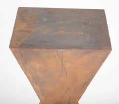 Pair of Brancusi Style Steel Pedestal Side Tables