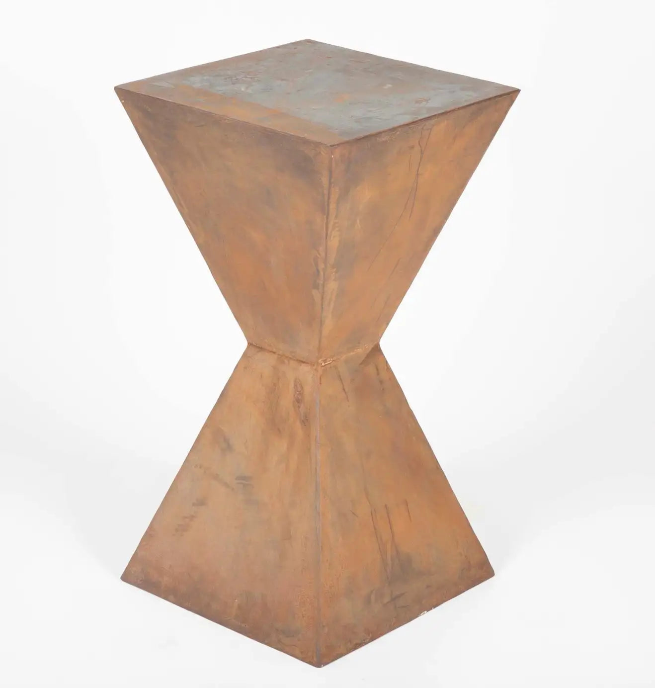Pair of Brancusi Style Steel Pedestal Side Tables