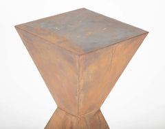 Pair of Brancusi Style Steel Pedestal Side Tables