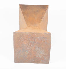 Pair of Brancusi Style Steel Pedestal Side Tables