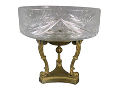 Cut Glass Compote on Bronze Dore Base