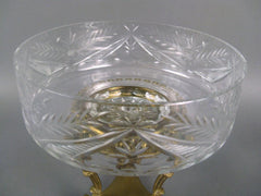Cut Glass Compote on Bronze Dore Base