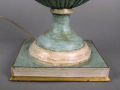 Continental Tole Urn with Tole Painted Flowers