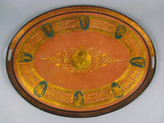 French Empire Oval Painted Tole Tray
