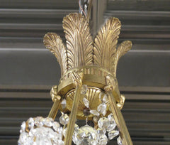 Bronze & Crystal French Chandelier in the Manner of Jansen
