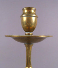 Pair of Brass Faux Bamboo Candlesticks