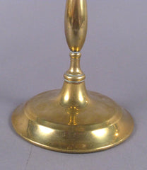Pair of Brass Faux Bamboo Candlesticks