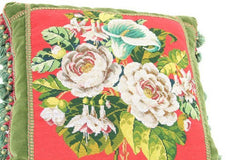 Victorian Beaded Floral Pillow