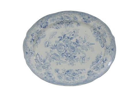 Blue and White Transfer Platter