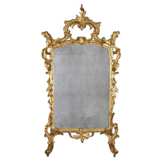 Italian Rococo Carved Gilt Wood Mirror