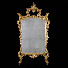 Italian Rococo Carved Gilt Wood Mirror