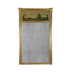 Regency Gilt Wood Mirror with Eglomise Panel