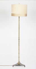 A Machined Bronze Faux Bamboo Inspired Floor lamp