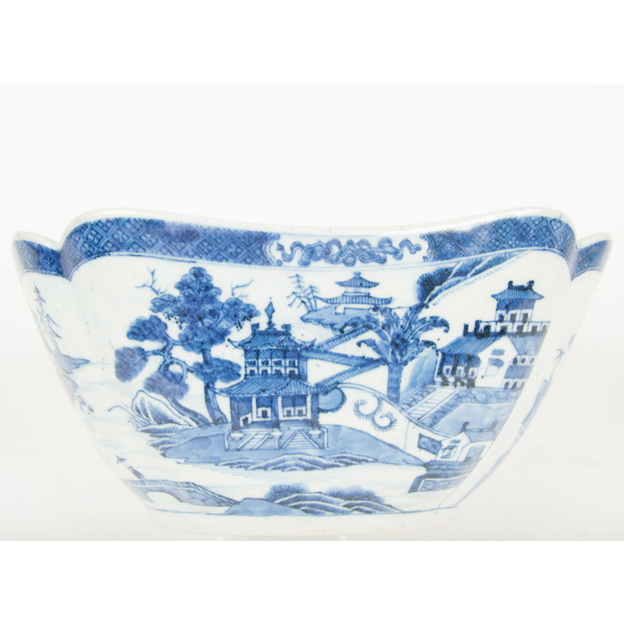 A Chinese Export Blue and White Nanking Porcelain Square Bowl