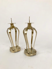 Pair of Japanese Brass Candlesticks