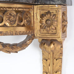 Louis XVI giltwood marble top bracket console