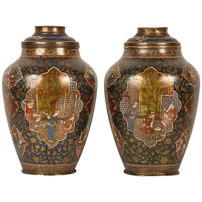 Persian Painted Oil Lamps